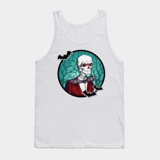 Red-eyed skull in a tuxedo Tank Top